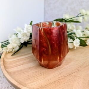 Red Resin Make-up Brush Holder